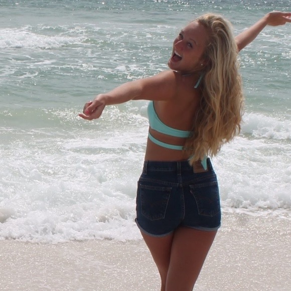 Victoria Secret Light blue wrap around tie bikini - Picture 3 of 5